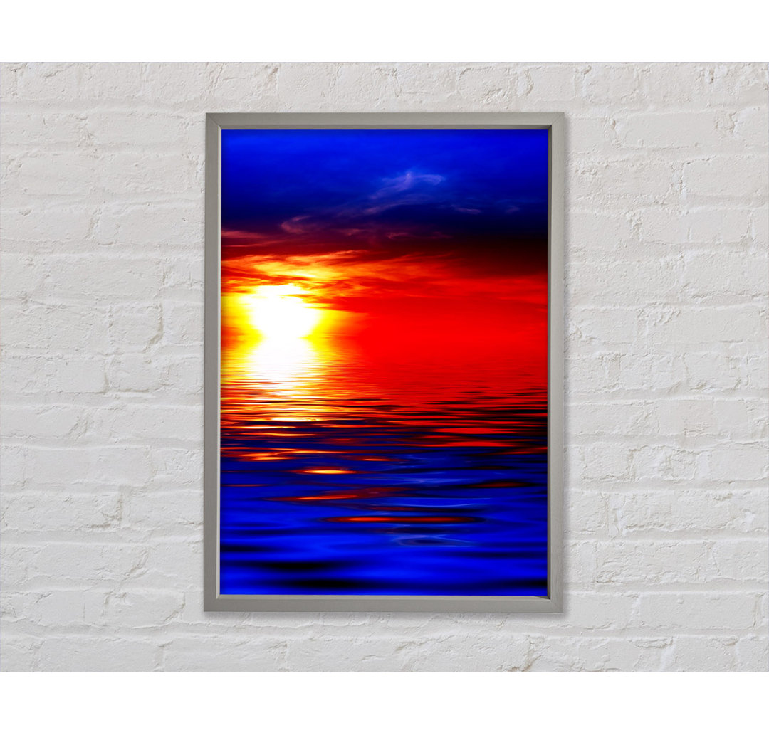 Electric Blue Ocean Sunset - Druck