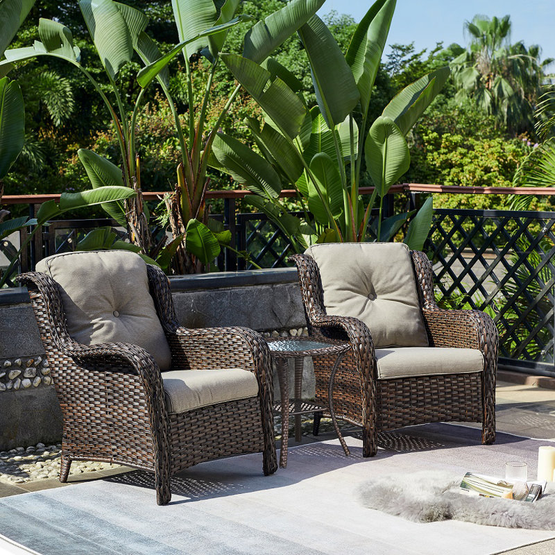Carolina 2 - Person Patio Conversation Set with Cushions, Gray
