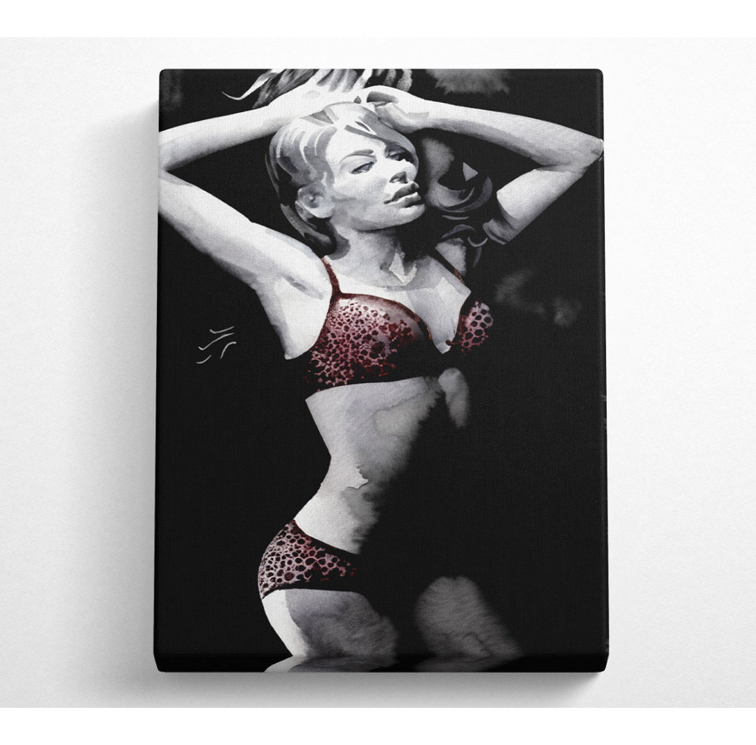 Kylie Minogue Lingerie Colour B N W - Leinwanddrucke im Wrap