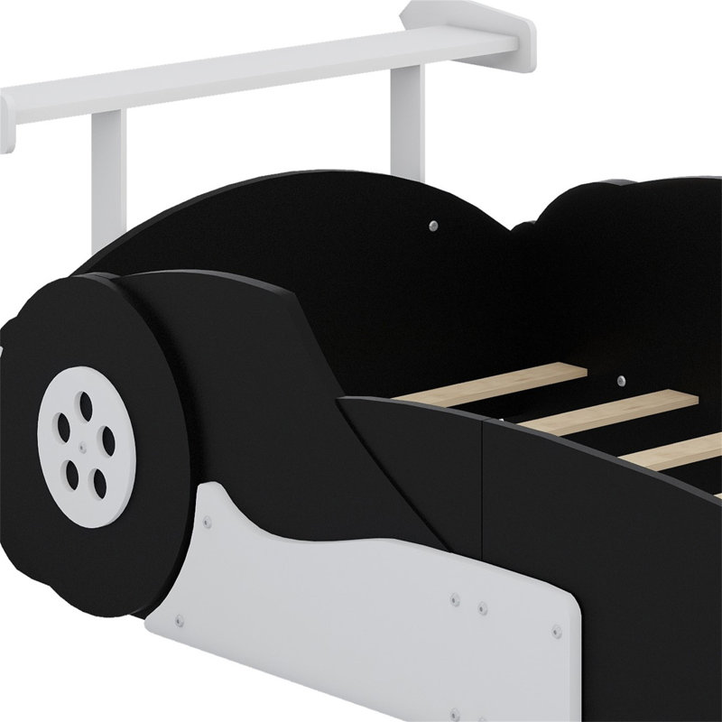 Lit plateforme avec roulettes Race, Lit simple, Noir