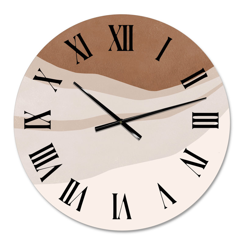 Horloge murale moderne en terre cuite et ivoire avec effet usé, Moyen