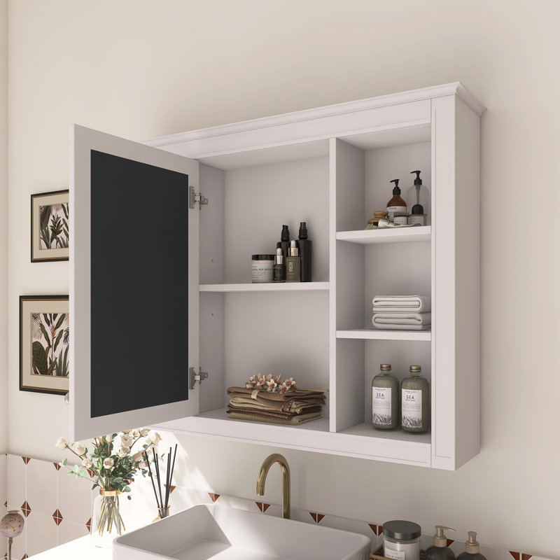 Armoire à pharmacie murale avec miroir, Blanc