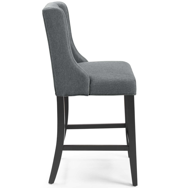 Tabouret capitonné en tissu Baronet, Tabouret de comptoir (hauteur de 26,5 po), 1, gris