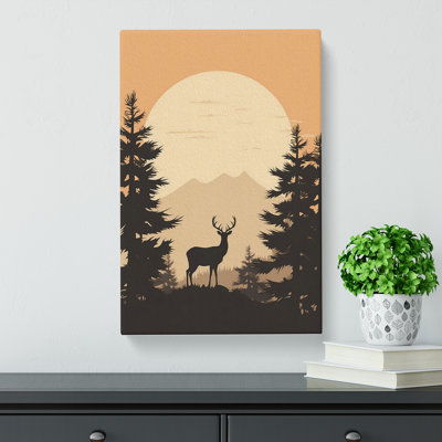 Deer Minimalism - Wrapped Canvas