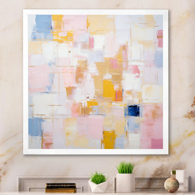Timeless Moments In Pastel Pink Yellow And Blue - Abstract Painting Wall Decor