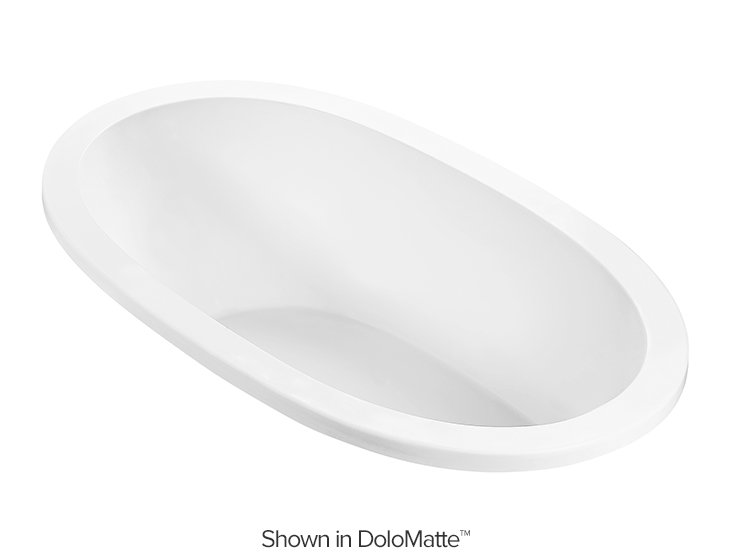Adena 4 DoloMatte 73" x 36" Soaking Solid Surface Bathtub, Undermount, 20" H x 63" W x 35" D