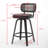 26 Inch Counter Stools With 360° Swivel, Upholstered Seat, Cane Back, Ergonomic Support, Wooden Legs, Walnut Craftsmanship For Island/kitchen/counter/bar (walnut Black) - Of 2, American Style, Wing