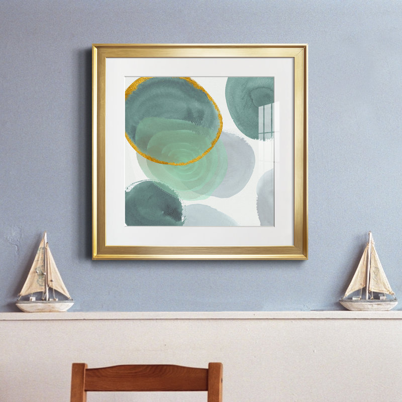 Ontario II - peinture encadrée, Doré, H 17,5 po x l 17,5 po x P 1,5 po