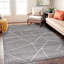 Rambo Contemporary Geometric Stripe Area Rug Brown/Ivory-100078645