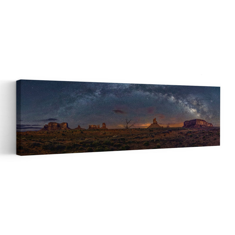 Milky Way Desert Night 1 Piece Wrapped Canvas Panoramic Wall Art, 152.4 cm H x 50.8 cm W