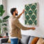 Peacock Feather Tessellation Art Deco - Wrapped Canvas-1465642219-1465642221