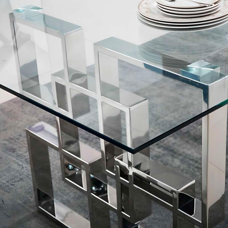 Table de salle à manger Cannock, Argent, H 29,5 po x l 73 po x P 36 po
