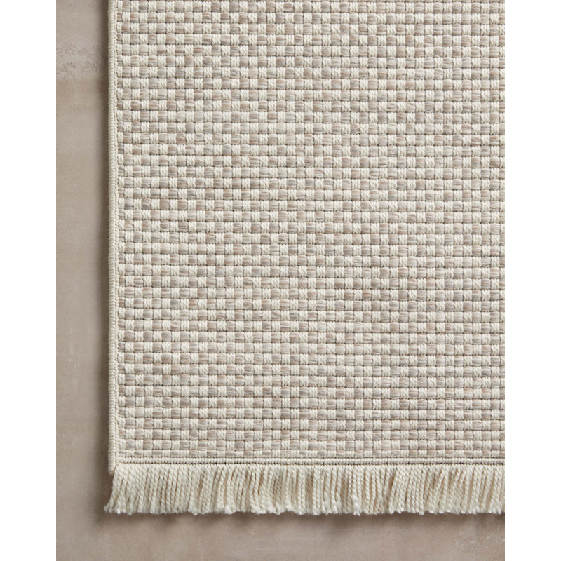 Ivory and Dove Geometric Hand-knotted Wool Area Rug 8'-10" x 12'-2"