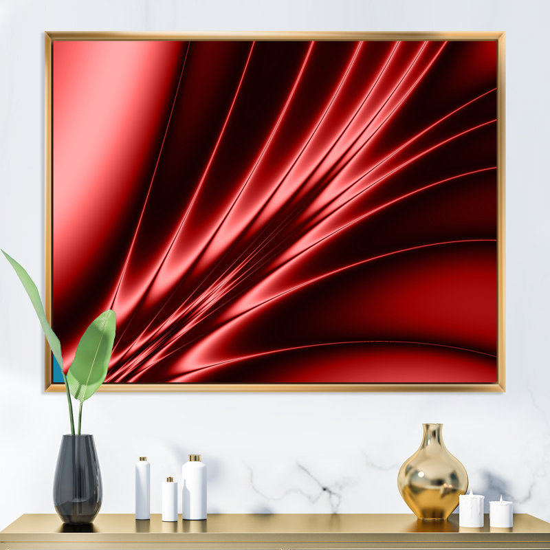 Art liquide, vagues dans les tons de rouge - reproduction d'art moderne sur toile, H 12 po x l 20 po x P 1 po