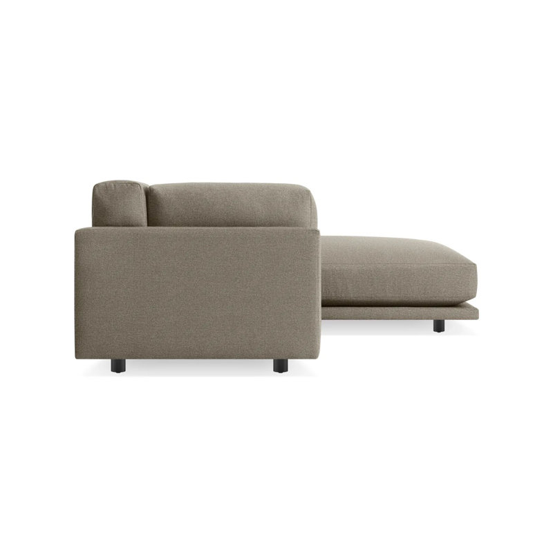 Sunday Chaise Sectional, Sanford Black Crossweave, Left Hand Facing