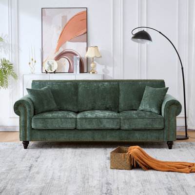 86" Modern 3-Seater Sofa With Rolled Arms