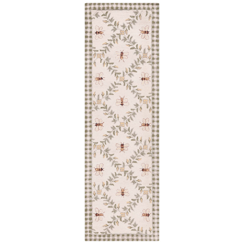 Elara Floral Handmade Wool Area Rug, Runner 2'6" x 8'
