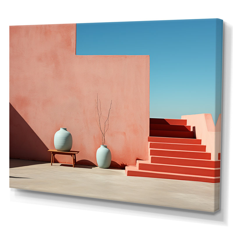 «Peach Minimalisme Subdued Forms Harmony» sur toile, H 12 po x l 20 po x P 1 po, Toile tendue