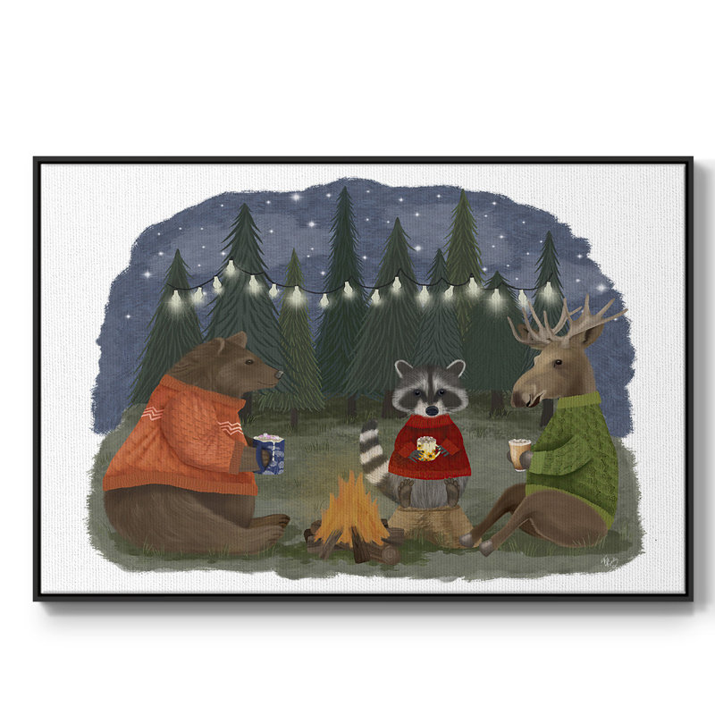 «Campfire Hot Chocolate», reproduction sur toile encadrée, H 17 po x l 25 po x P 2 po, Cadre noir