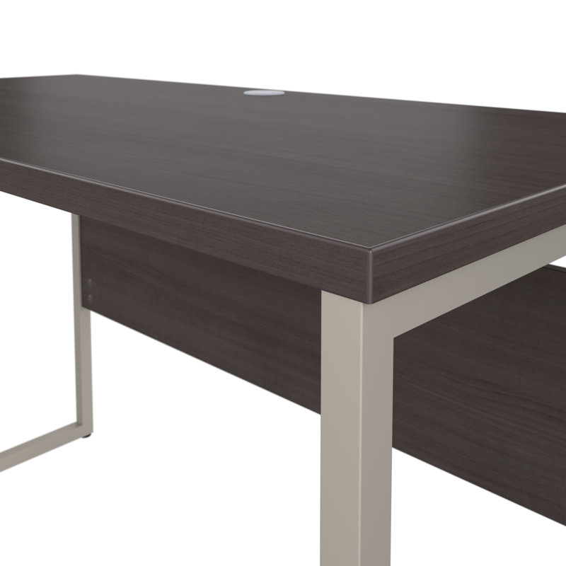 Ensemble de bureau d'ordinateur en forme de L Gaythorne en gris orage - réversible, Gris clair