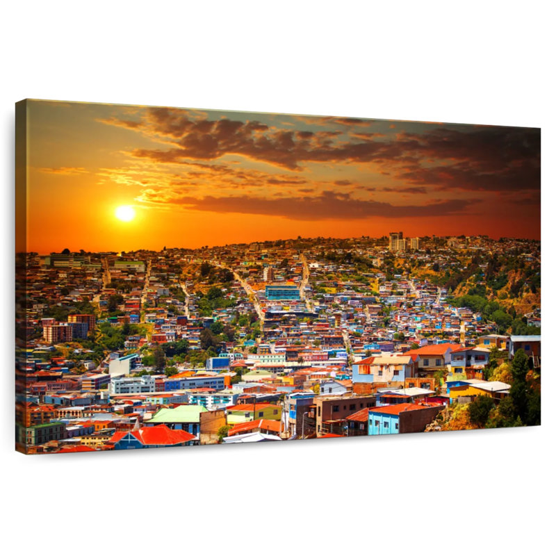 Coucher de soleil doré Nicci Valparaiso, H 24 po x l 36 po