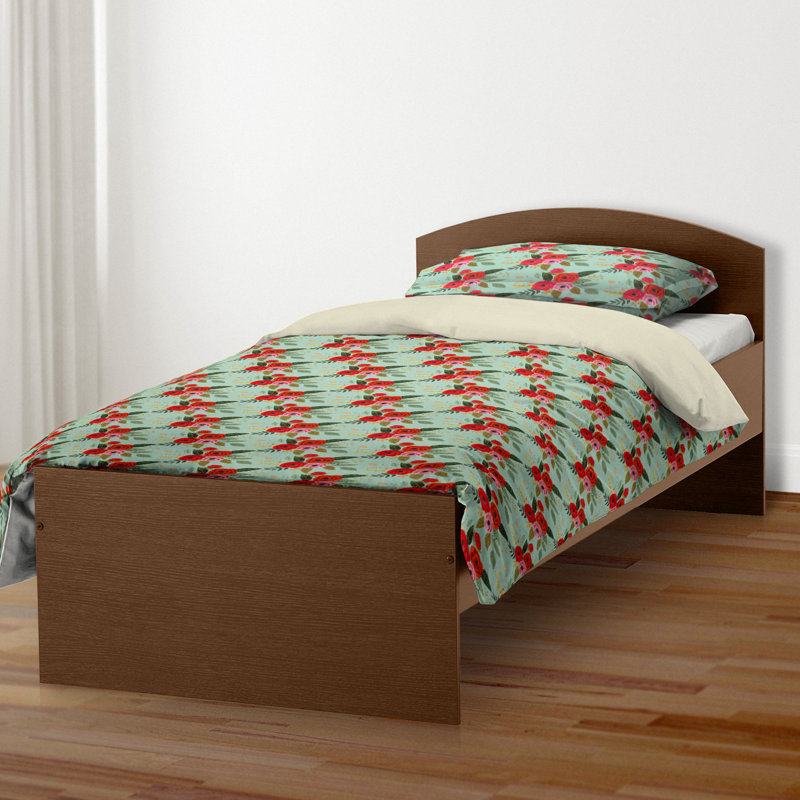 Housse de couette simple Floral, Menthe, Housse de couette pour lit simple