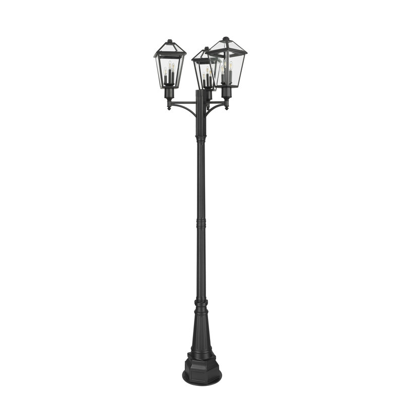 Slade 3 Light Outdoor Post Mount Fixture in Black
