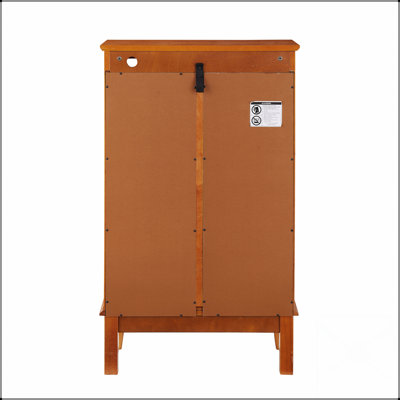 Oak 2 Doors Curio Cabinet With Tempered Glass, Mirrored Back, Adjustable Shelves & Light For Elegant Display