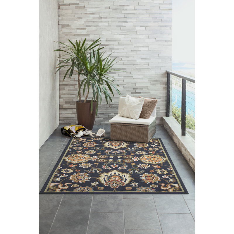 Tapis intérieur / extérieur Icie Petra, Rectangle 7 pi 7 po x 9 pi 6 po