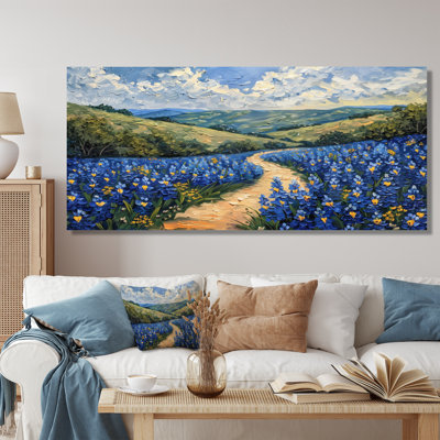Blue green meadow Charm Blue Bonnets V - Blue Bonnets Canvas Art