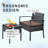 Adaleine 2-Person Patio Bistro Rattan Chair & Table Set with Cushions-1447022656