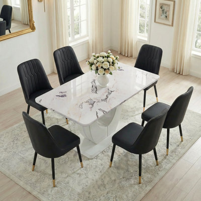 Ensemble de table de salle à manger rectangulaire L 62,99 po x l 35,43 po