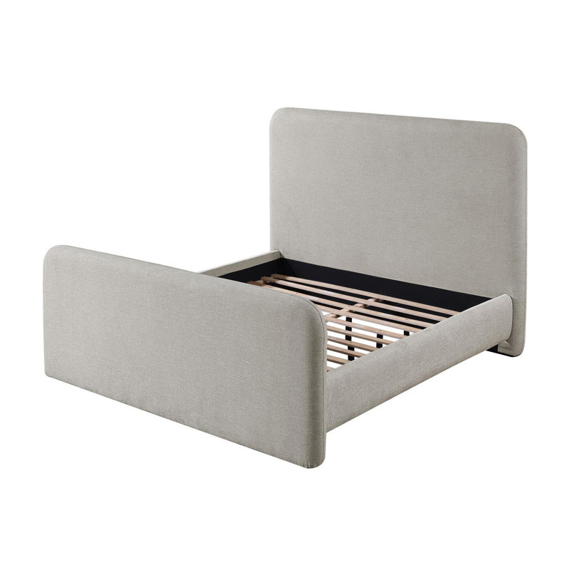 Hedon Grey Upholstered Platform Bed, King