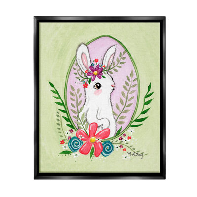 " Spring Bunny & Blossom Floater Frame " by Michelle Gilsey