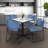Regency Cain Square X-Base Breakroom Table & 4 Zeng Stack Chairs-73412900-73412899