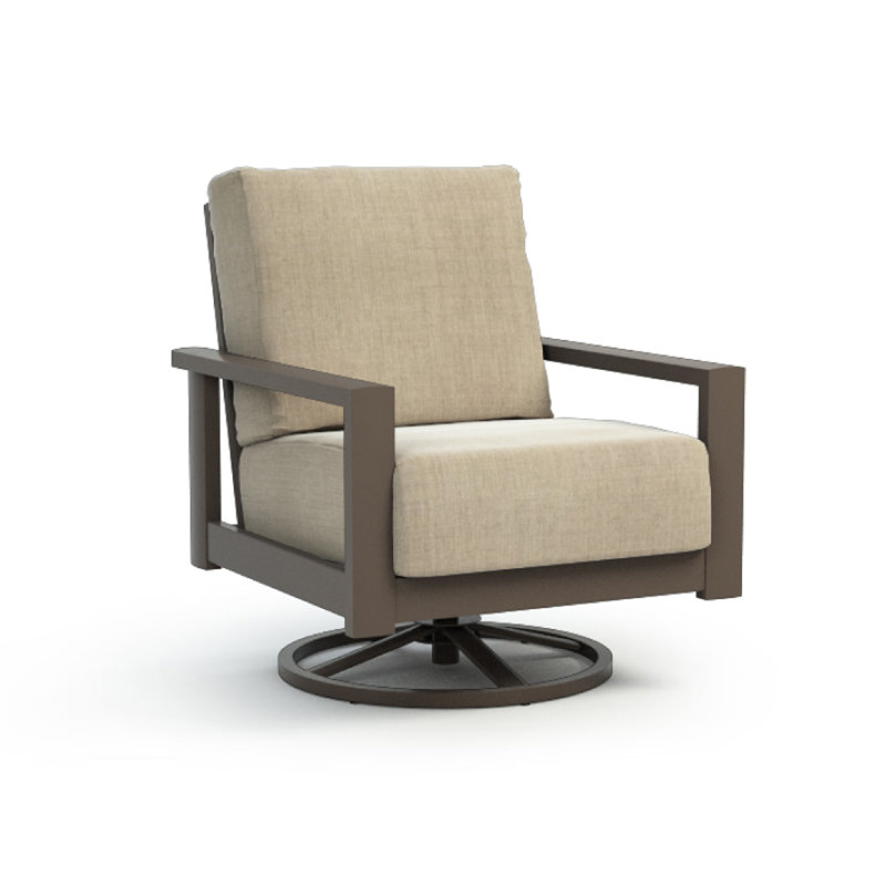 Elements Cushion Outdoor Swivel Lounge Chair, Niko, Cast Ash