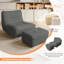 Grand pouf poire en mousse mémoire de forme avec repose-pieds et canapé de sol relaxant en fausse fourrure pour adultes, gris foncé-923087792