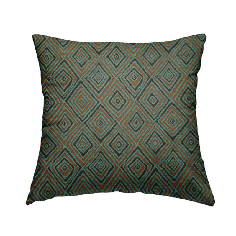 Ulloa Geometric Rectangular Cushion, Blue/Teal/Orange