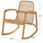 Cole And Grey Plastic Rattan Handmade Woven Rectangular Living Room Light Brown Accent Chair With Teak Frame
