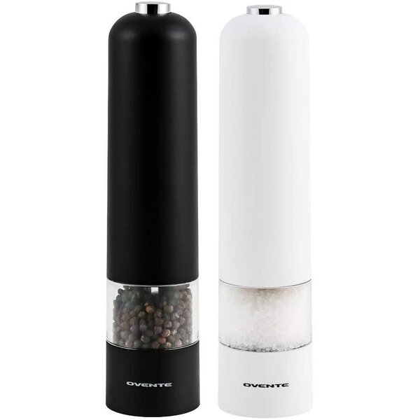 Ovente Electric Sea Salt & Pepper Grinder Set, Pack of 2 - Bed