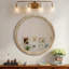Miroir mural rond rond, miroir à cadre perlé en bois vieilli 31,50 po pour hall d'entrée, salon, salle de bain, miroir décoratif de style maison de campagne-1829702674