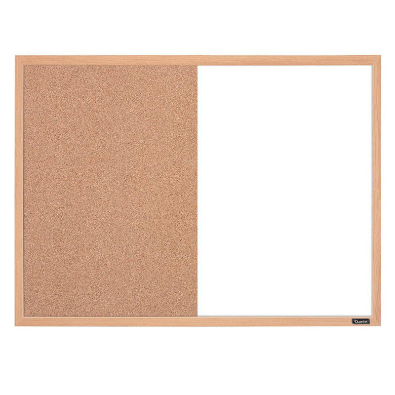Oak Finish 17" x 23" Dry-Erase and Cork Combination Board