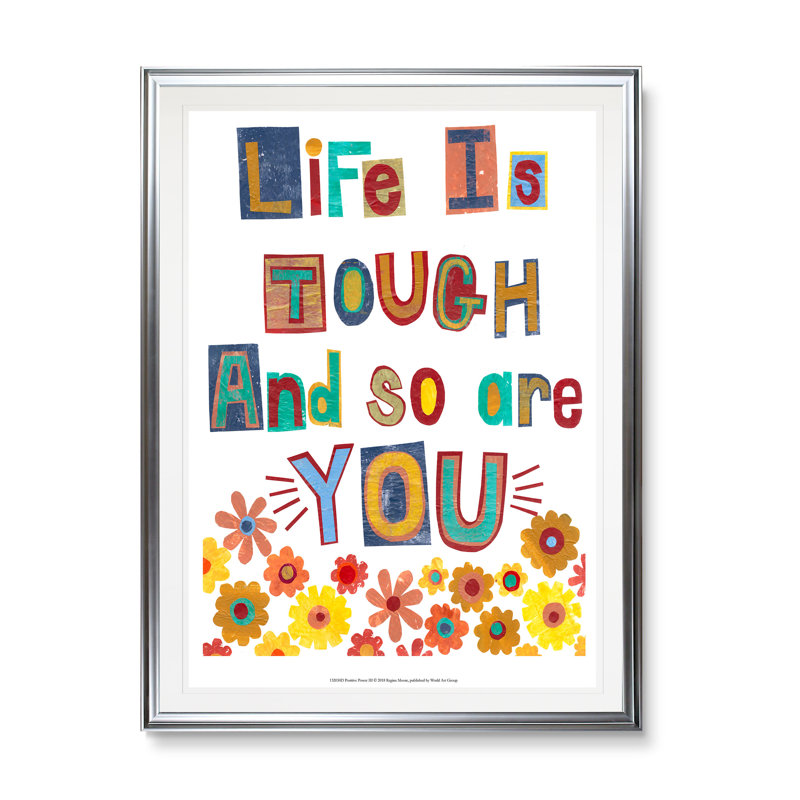 Positif pouvoir III - encadré, reproduction d'art textuel sur papier, H 36 po x l 26 po x P 1,5 po, Cadre argenté