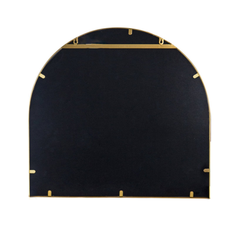 33" X 31"  Arched Decorative Accent Mirror With Iron Gold Frame, Wall Deor For Bathroom, Bedroom, Entryway, Mantel, Mirror