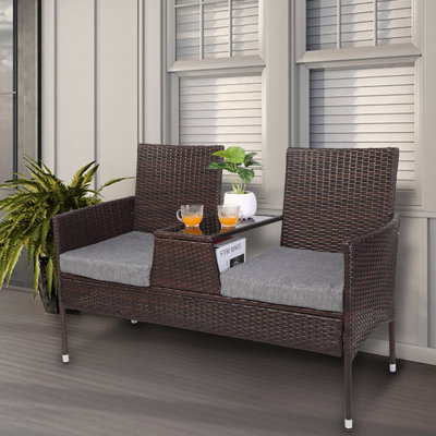 Banc tête-à-tête Bahri Rattan
