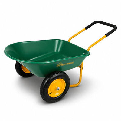 Brouette utilitaire en acier à deux roues Simpli-Magic avec support intégré pour le jardinage, l'aménagement paysager, le jardin et les projets extérieurs