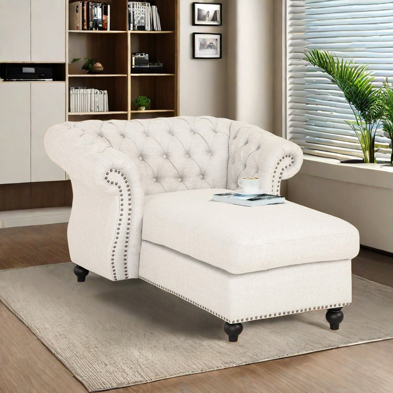 Chaise en bouleau élégante et confortable, Blanc cassé
