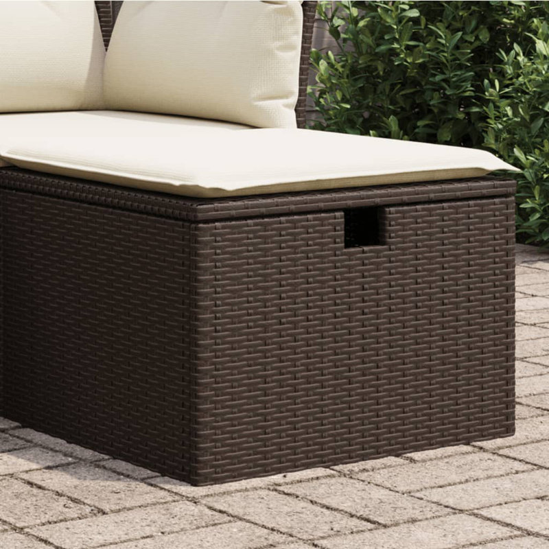  Tabouret de jardin brun, blanc crème, Brun, Blanc