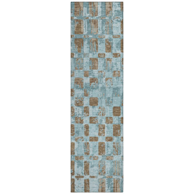 Machine Washable Indoor/Outdoor Chantille ACN2628 Abstract Rug