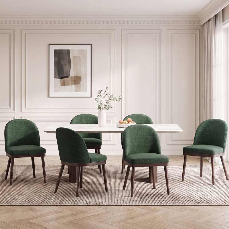 Chaises de salle à manger rembourrées, 6, Vert